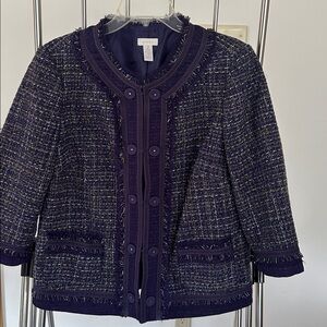 Chico's Deep Purple Tweed Jacket